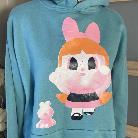 U HE YiTengFei Oversized Blue Cartoon Cozy Winter Soft Hoodie Sweatshirt - Picture 2 of 7